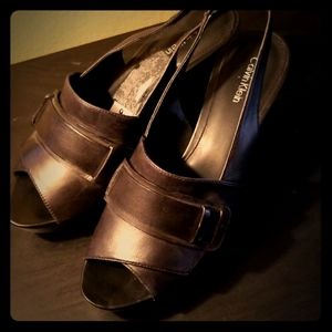 Calvin Klein black wedges